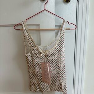 Brand New Christy Dawn Lace Trim Tank Top